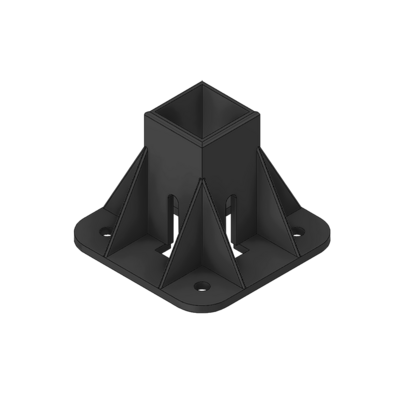 33B-4545-1 MODULAR SOLUTIONS ELITE FOOT<BR>45MM X 45MM FOUR SIDED, 11MM FLOOR ANCHOR HOLES W/HARDWARE